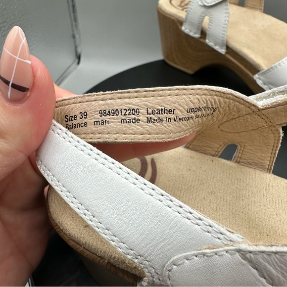 Dansko Season White Full Grain Heeled Sandals Women 39 - Picture 9 of 10